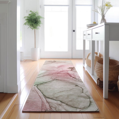 Premium Machine Washable Cerrito AMF502 Blush Rug