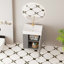 Meuble-lavabo mural de 21,6 po avec lavabo en céramique, porte à fermeture en douceur, tablette de rangement flottante à gauche, assemblage requis
