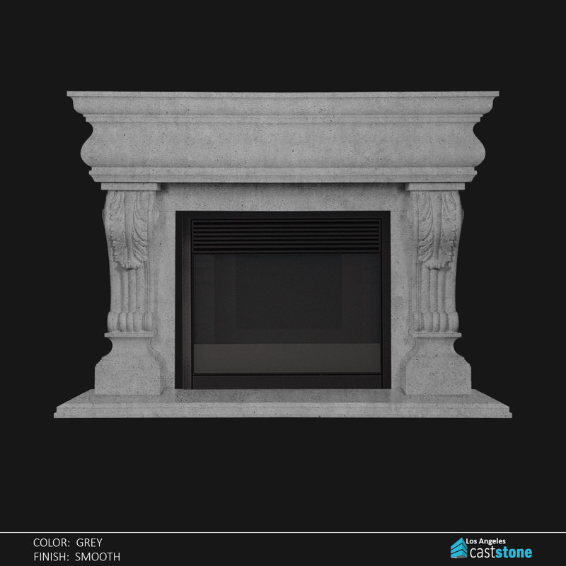 Narat Fireplace Surround, Gray Smooth