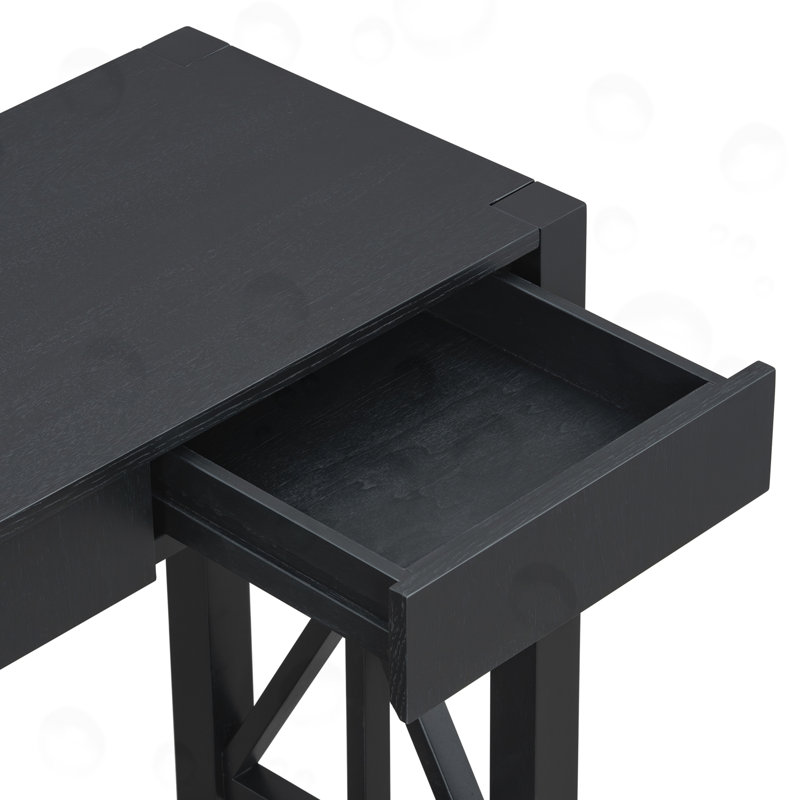 Console avec 4 tiroirs spacieux, Noir