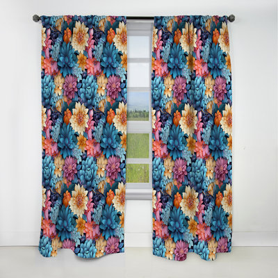 Motif botanique marocain I - Rideau floral - Rideau occultant floral - 1 panneau