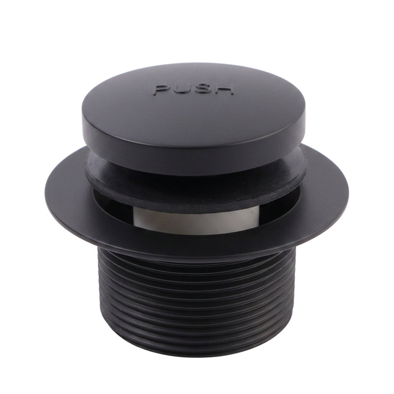 SUPPLYGIANT Tip Toe Bath Drain Assembly, 1-1/2 Inch Drain Stopper, Matte Black Finish, Matte Black