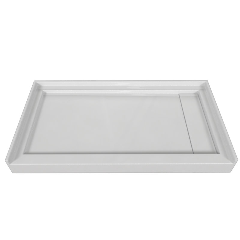 Signature 54'' W 30'' D Rectangular Single Shower Base, White, Right