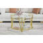 Table basse 31,5 "pour le salon, pieds en acier inoxydable, table ronde avec centre en verre trempé transparent de 8 mm-121069538