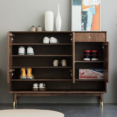 Retro large capacity storage shoe cabinet