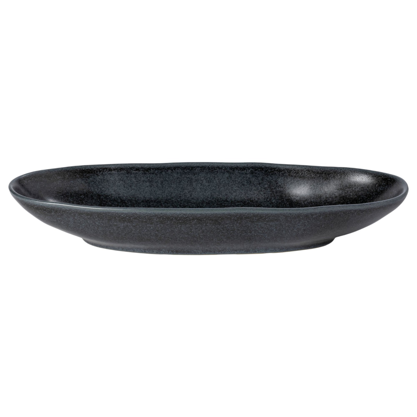Livia Oval Platter, Matte Black, 2" H x 16" L x 5.75" W