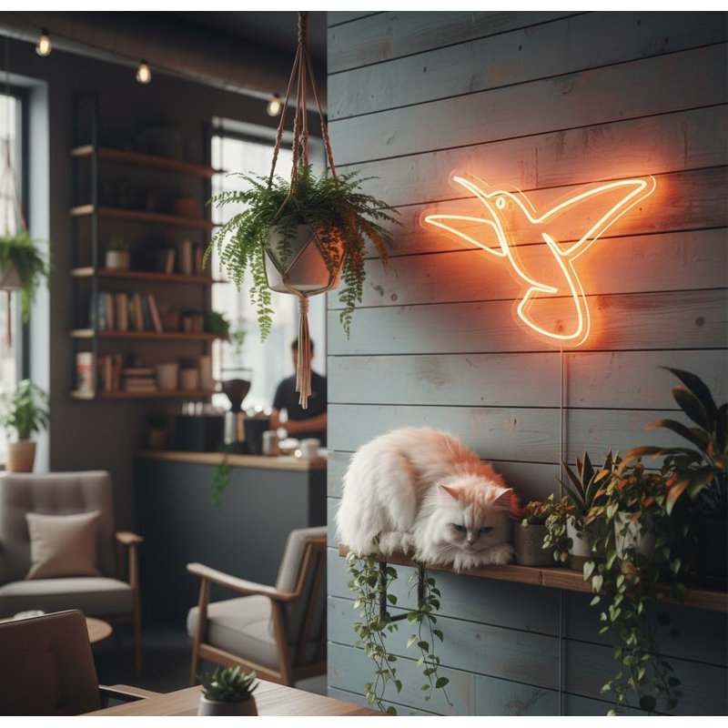  | Enseigne néon colibri | Fabriqué de manière experte avec des tubes néon flexibles durables offrant une lueur brillante et uniforme pendant plus de 50 000 heures sans scintillement ni gradation | 20 x 30 | Orange