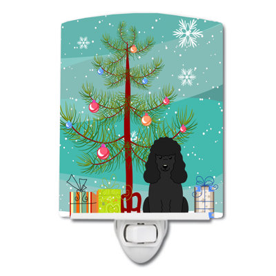 Éclairage de nuit en céramique et arbre de noël beagle