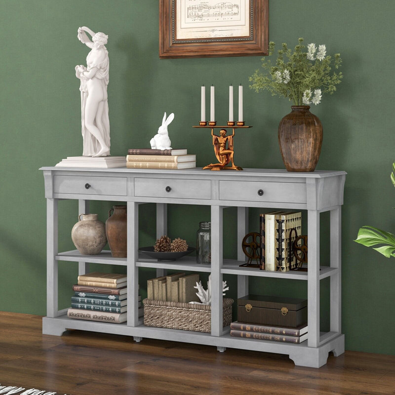 Marchienne 146cm Solid Wood Console Table, Grey