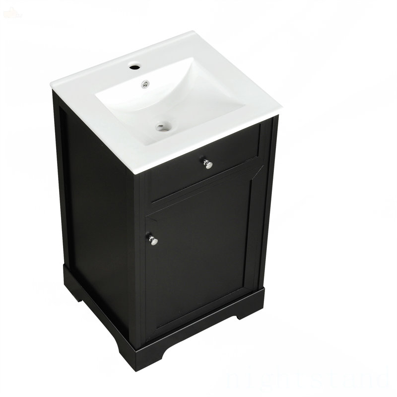 20" Bathroom Vanity With Sink, Black