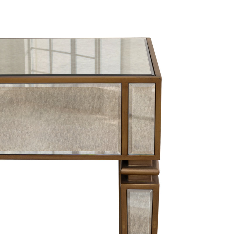 Console rétro en verre avec verre miroitant Adelais