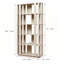 Bibliothèque ovale en bois ouverte, bibliothèque autoportante à cadre en panneau de fibres à densité moyenne, support de rangement à 5 niveaux facile à assembler pour le salon, décoration de bureau à domicile-581312291
