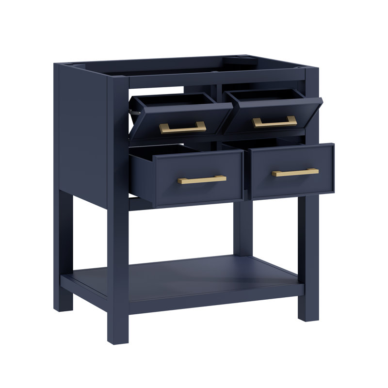 Brooks 31'' W Single Vanity, Chilled Gray, White Engineered Marble, Oval