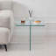 Table d'appoint en verre trempé transparent avec bords arrondis