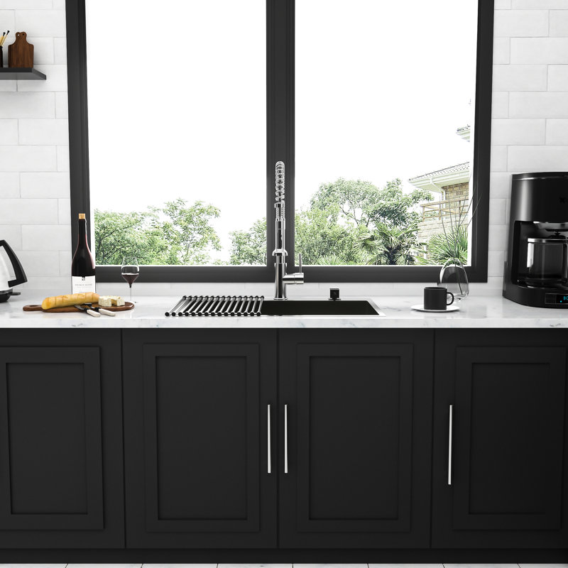 Lavabo encastré en acier inoxydable 28 po - calibre 18, fiable et élégant, nickel brossé, cuve de cuisine à simple cuve à gratter 28 po