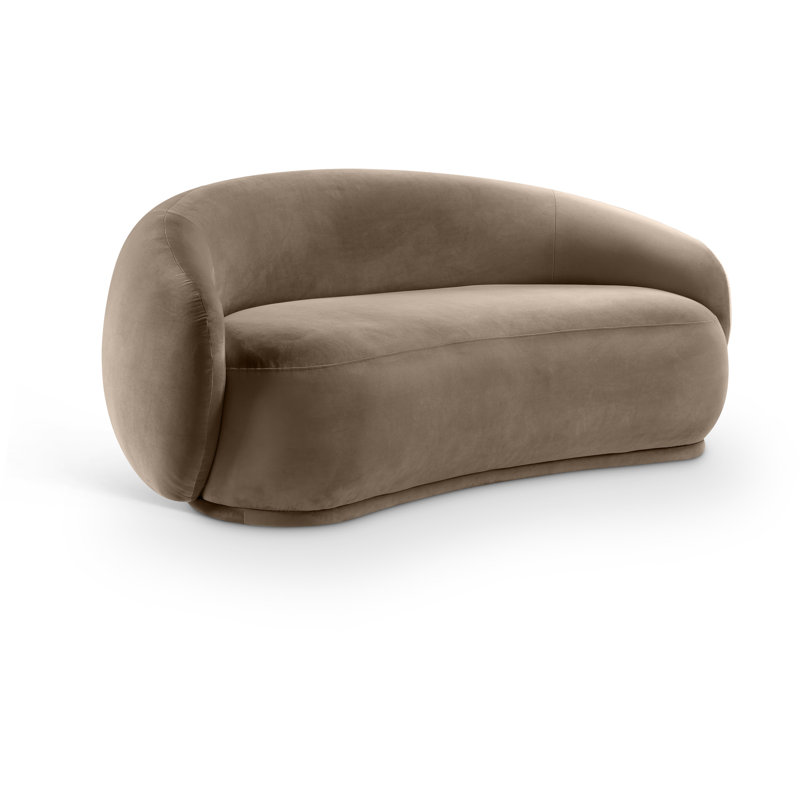 Causeuse en velours Emery, Velours taupe