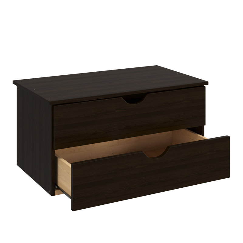 Commode interne 100% bois 2 tiroirs seulement pour système d'organisation de garde-robe Kyle, Espresso