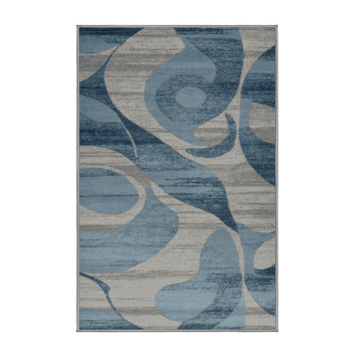 Tapis abstrait gris lavable à la machine