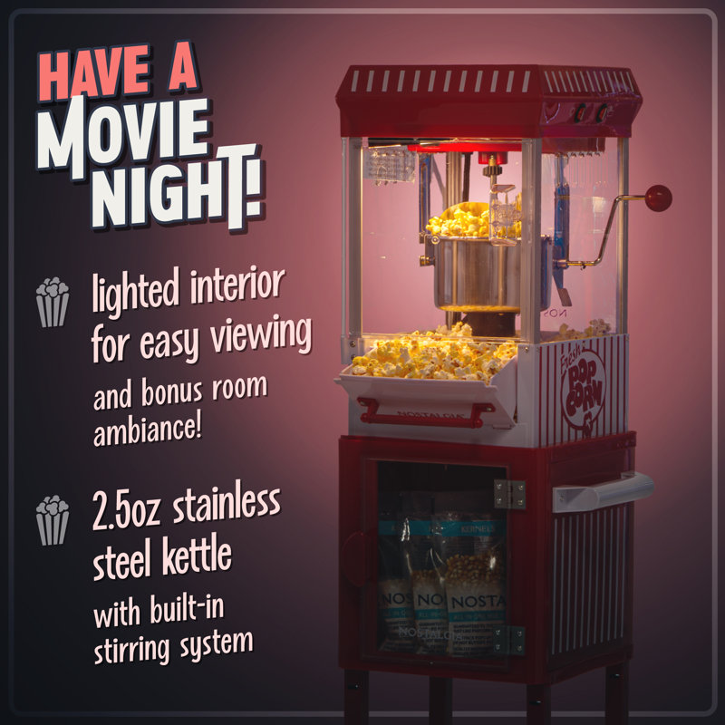 Nostalgia 3 oz. Popcorn Machine with Cart