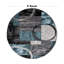 Tapis moderne performance gris, ivoire et bleu à motif abstrait Fanton-2145277512