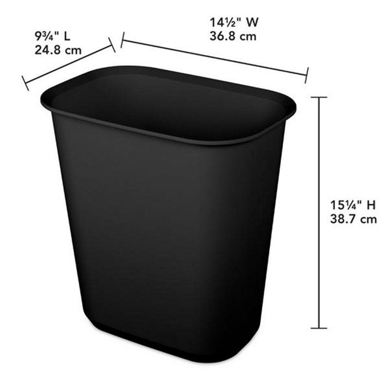 Poubelle à couvercle ouvert Sterilite, paquet de 6, 5.5, Noir