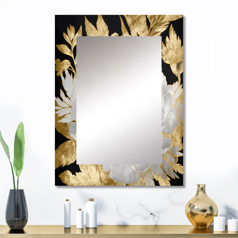 Miroir mural décoratif en forme de rose exquise, 32 po x 24 po