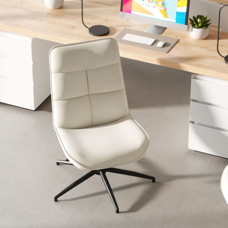 Luxury Armless Swivel Desk Chair - Adjustable Height