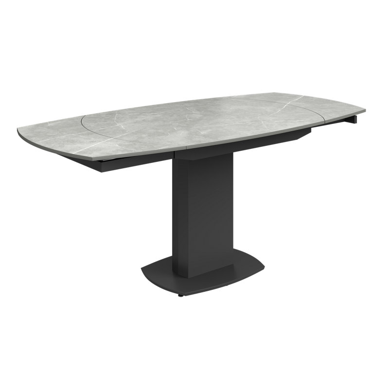 Boulemane Extendable Stone Top Metal Base Dining Table