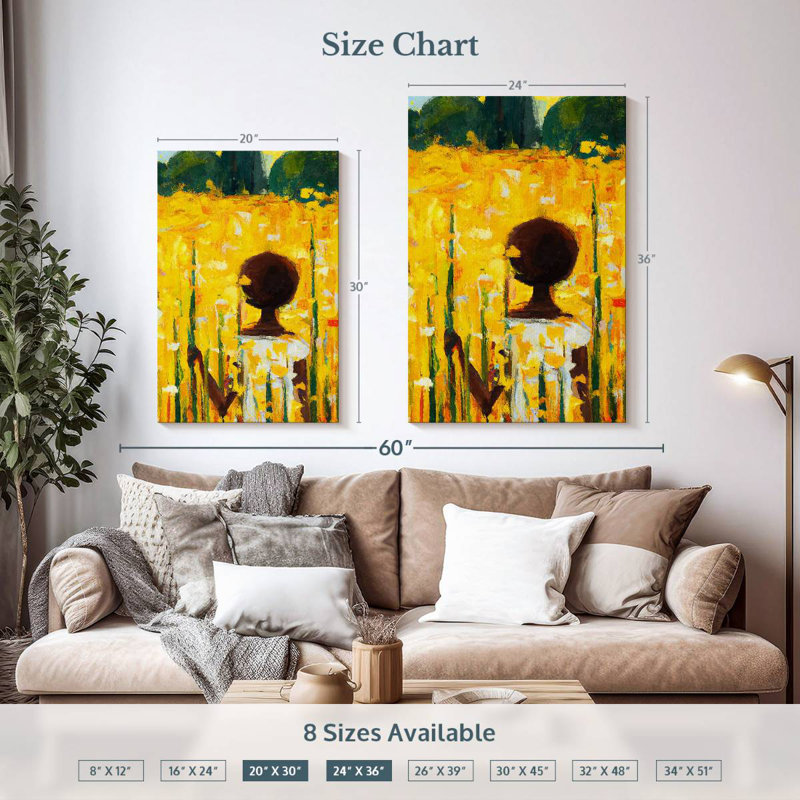 Leisha Girl In Yellow Field, 36" H x 24" W