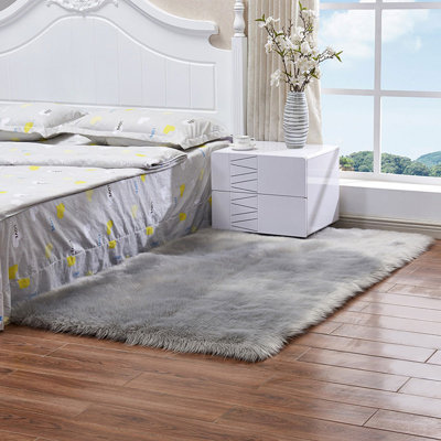 Solid Colour Faux Fur Shag Area Rug