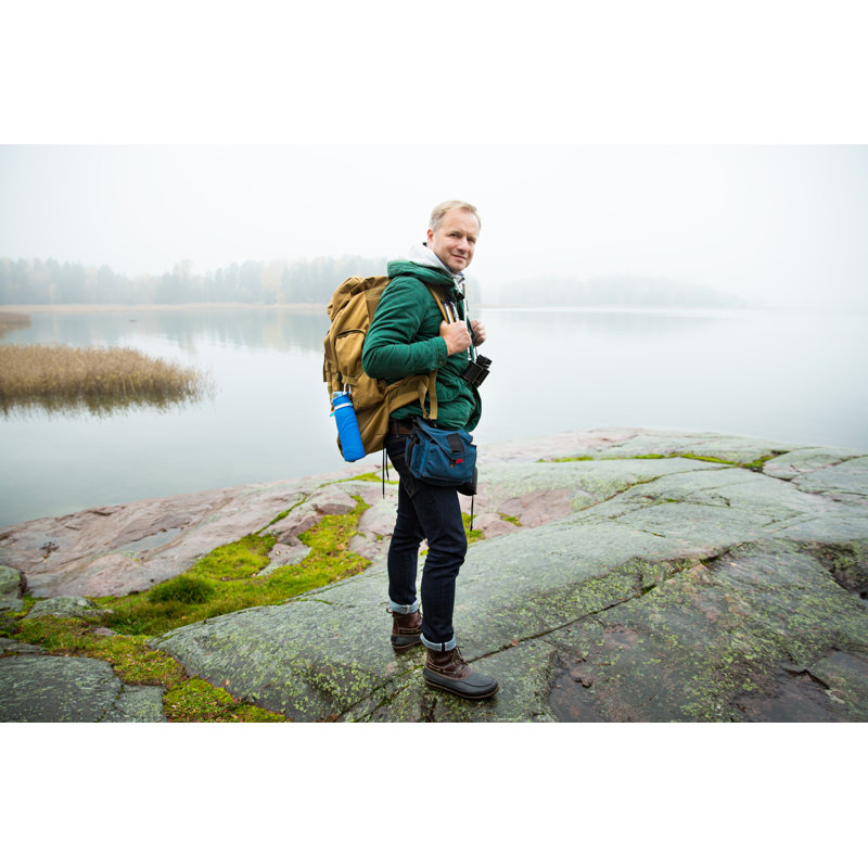 Man Exploring Finland by Suzi Media Production - Wrapped Canvas Print, 30cm H x 46cm W 