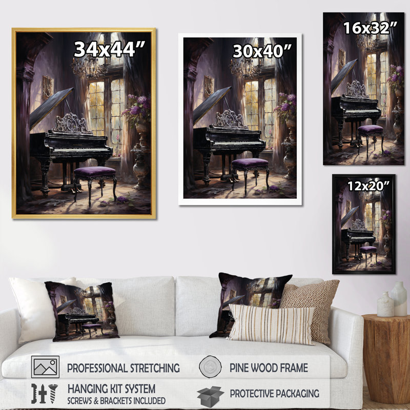 «Gothic Piano Grandeur I», reproduction sur toile, Toile tendue, H 32 po x l 16 po