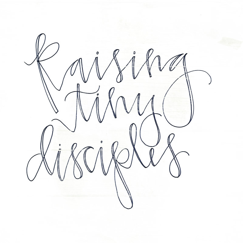 Raising Tiny Disciples Handwriting - Wrapped Canvas Print, 30cm H x 30cm W x 3.8cm D