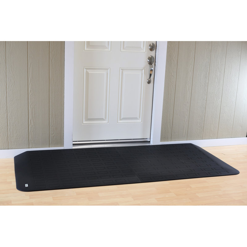 Matte Black Extra Wide Rubber Threshold Ramp 82" x 30"