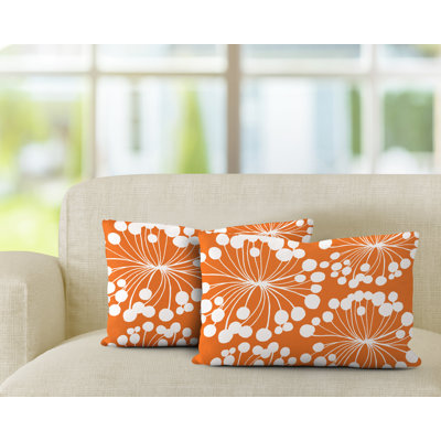 Floral Outdoor Reversible Throw Pillow