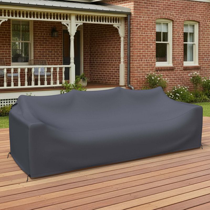 Housse pour canapé de patio en teck de 87 po de large Gazel