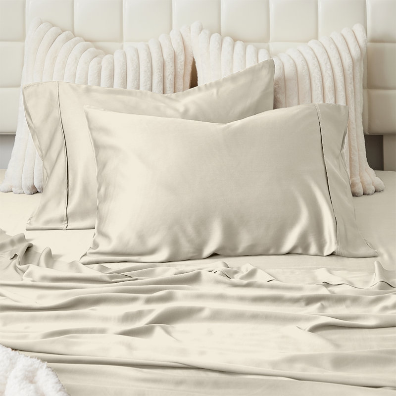 King Cream Organic Bamboo Rayon Bed Sheet Set