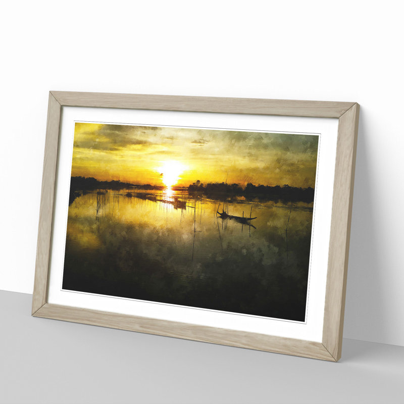 Fishing Boats in Bangladesh - Framed Print, 27cm H x 36cm W x 2cm D, Oak Framed