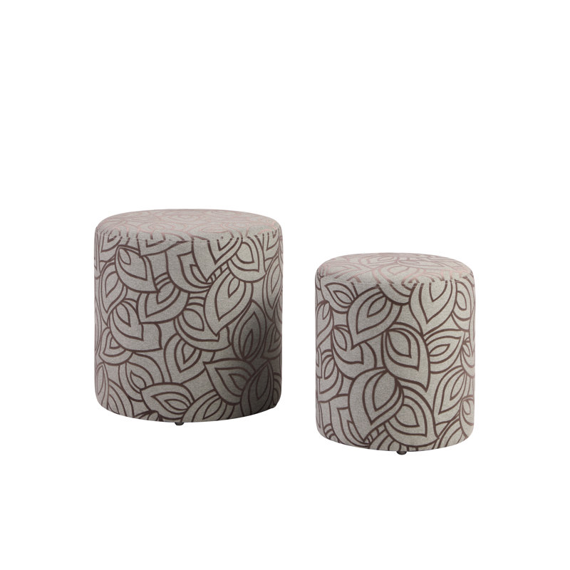 Burrill Upholstered Pouf, Gray