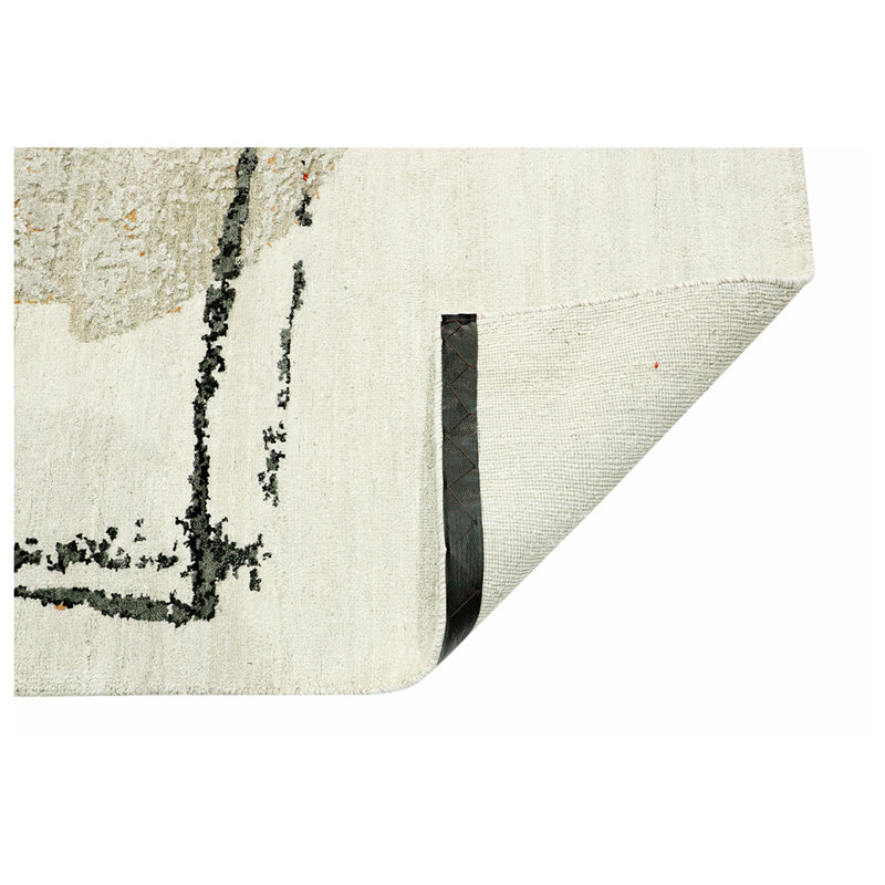 High-Quality Hand-Knotted Red/Black/Gray Area Rug, Rectangle 8' x 10', Ivory/Red