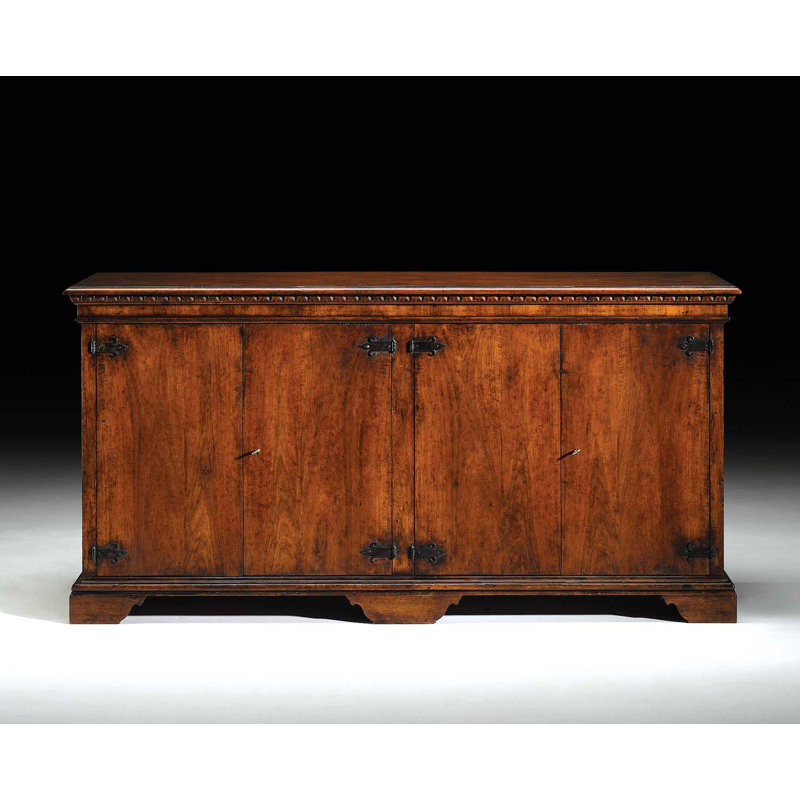 84" Wide Walnut Wood Sideboard