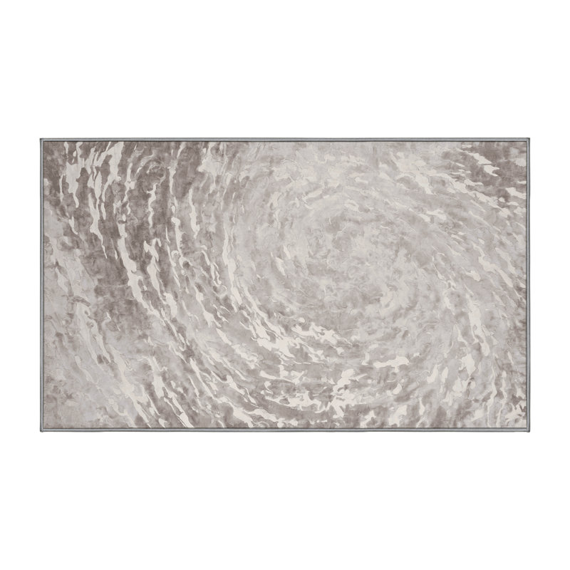 Tapis gris soyeux et moelleux, Rectangle 8 pi x 12 pi
