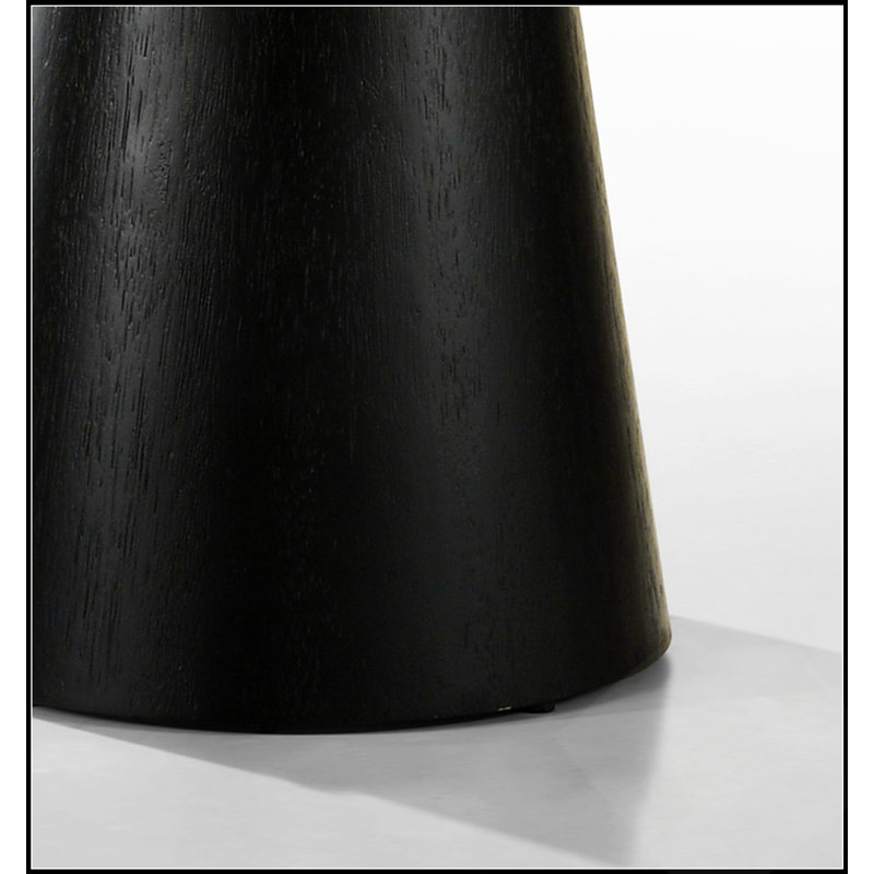 Table basse ronde en ébène de 74 cm de diamètre avec pied central, idéale pour ajouter élégance et fonctionnalité à n'importe quel salon.