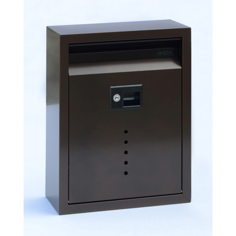 Bronze Lockable Steel Wall Mounted Mailbox