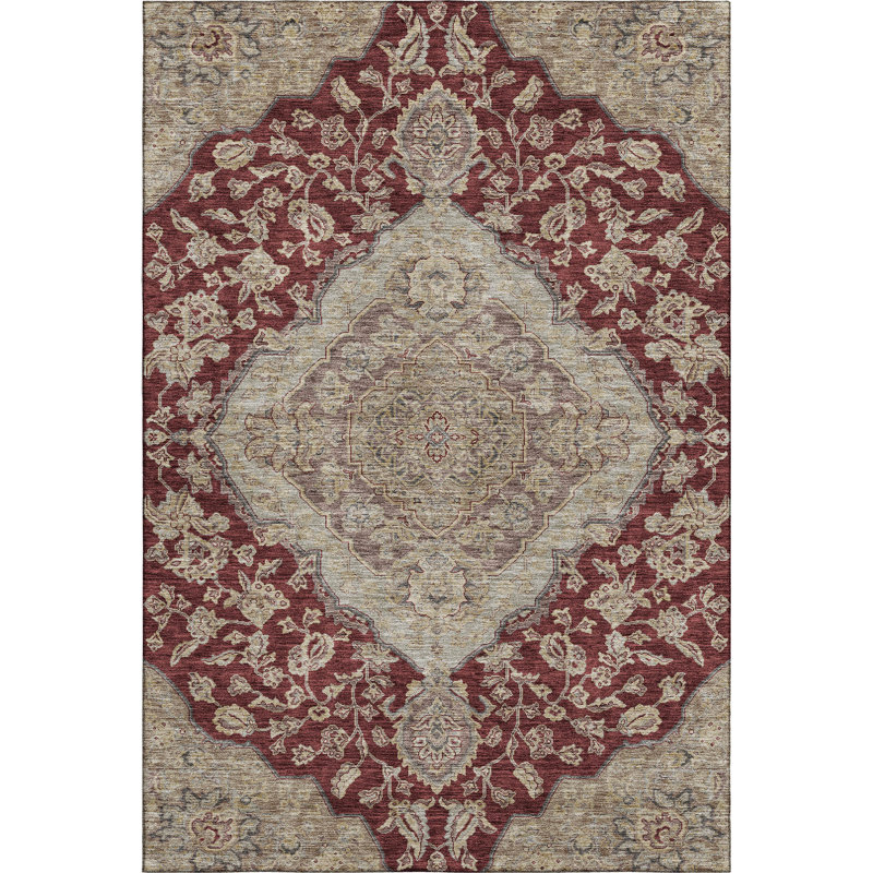 Premium Machine Washable Gurubaksh AMF1151 Global Rug, Rectangle 2'6" x 3'10"