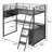 Metal Loft Bed With Built-In Desk-1303447959