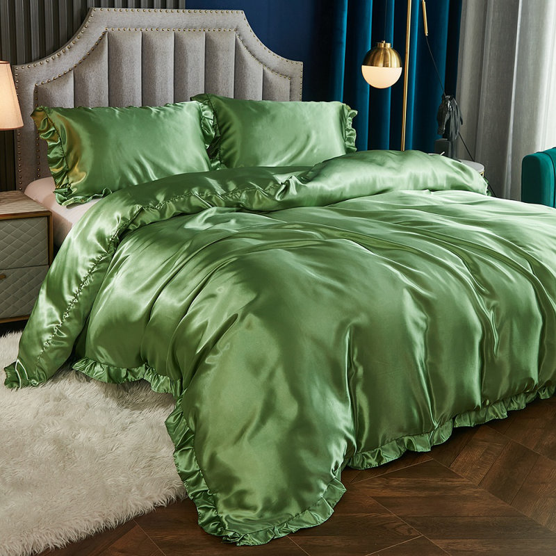 Polyester Satin Duvet Cover, Full Duvet Cover + 2 Full Shams