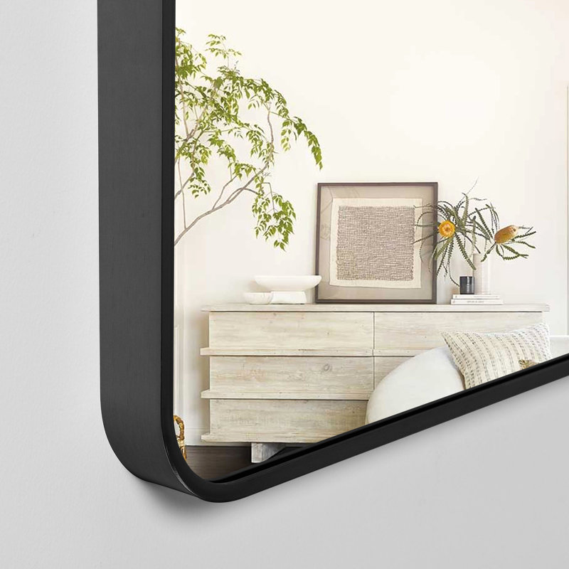 Miroir pleine longueur en métal Addiline H 64 po x l 21 po, Noir