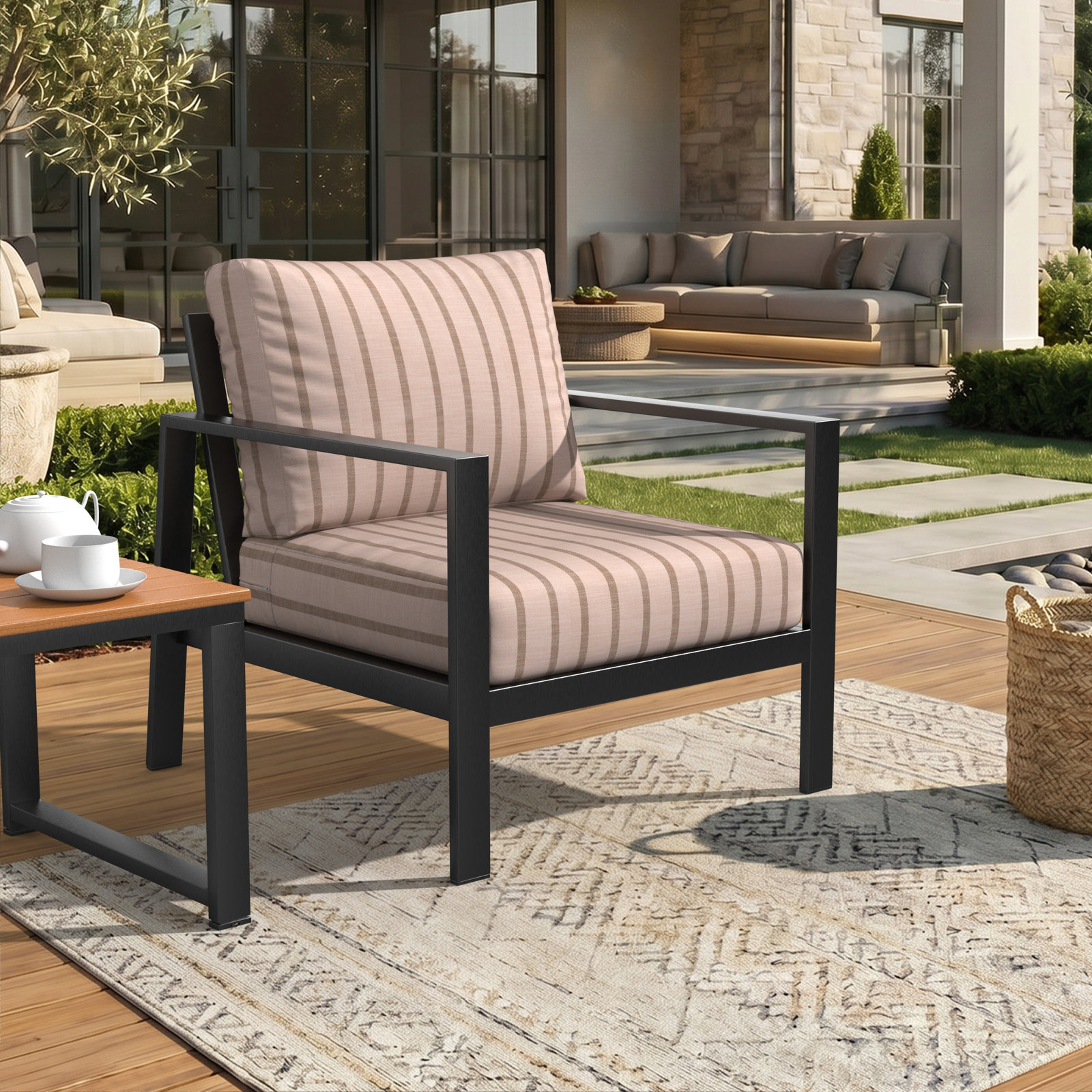 Lani 24" Sunbrella® Seat and Back Cushion, Unwind Cameo