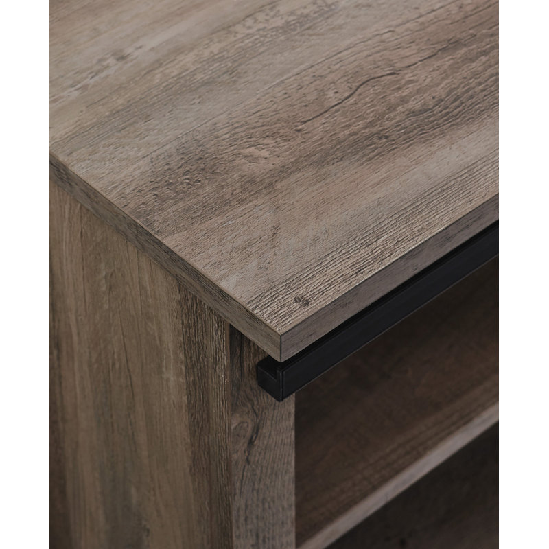 Kosjo Sliding Door 46" Storage Bench, Gray Wash